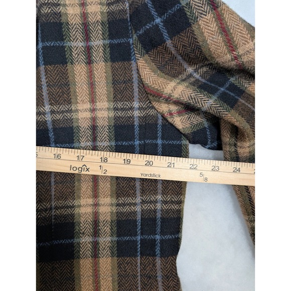 Y2K White Stag‎ Oversized Plaid Wool Blend Boyfriend Blazer Jacket Size 14 Lined - Picture 7 of 8